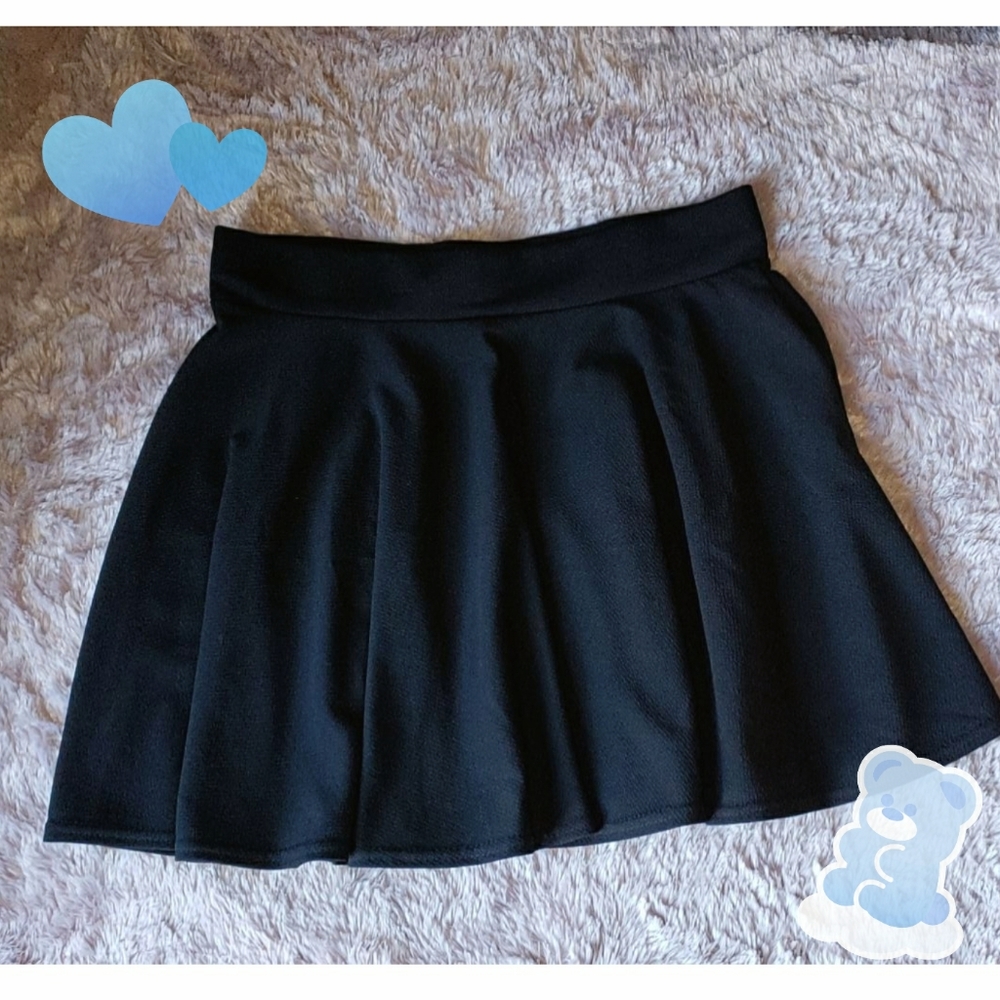 Black Mini Skater Skirt